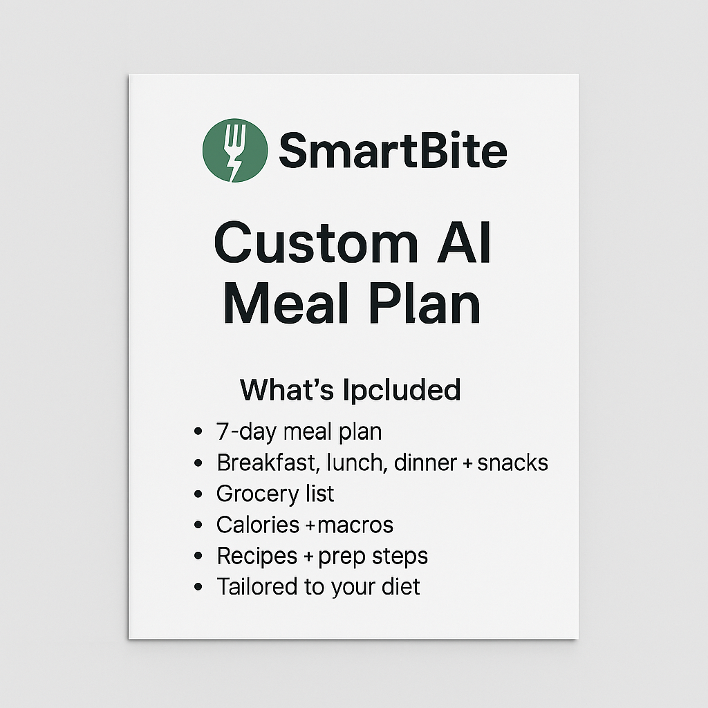 SmartBite Custom AI Meal Plan
